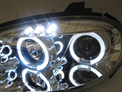 Clear LED Angel Eyes Projector Head Lights Fit For Mazda MX5 NB 2001-2005