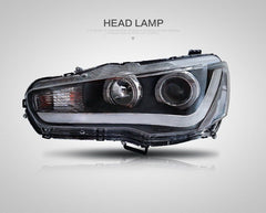 Angel Eyes DRL LED Headlights Fit For Mitsubishi Lancer EVO X CJ VRX 2007-2018