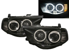 Black Ultra LED Angel Eyes Projector Headlights Fit For Mitsubishi Triton 2006-2015
