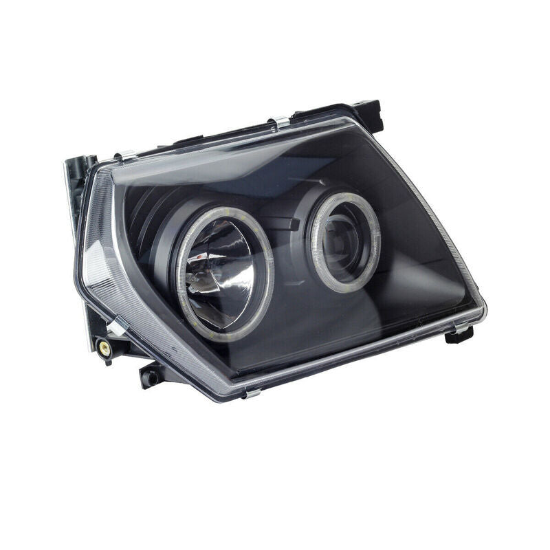 Pair Head Lights Lamps Black LED AngelEye Fit For Nissan Patrol GU 1-3 1997-2007