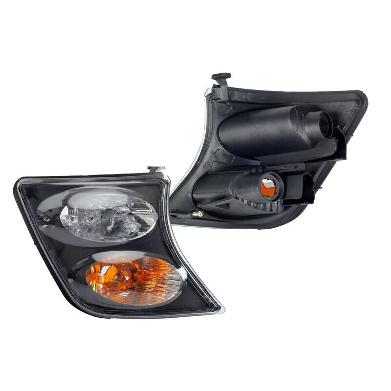 Pair Head Lights Lamps Black LED AngelEye Fit For Nissan Patrol GU 1-3 1997-2007