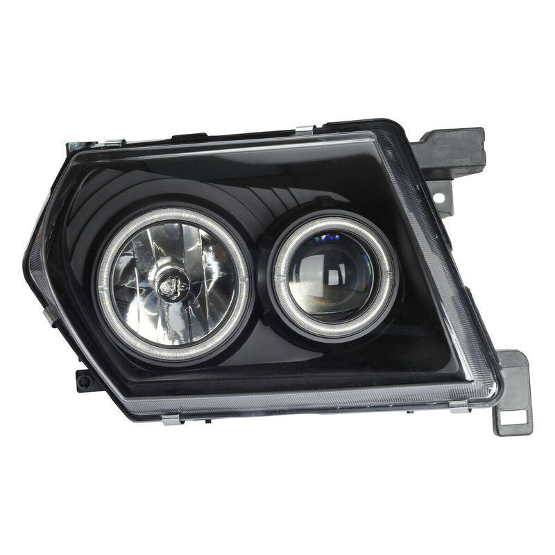 Pair Head Lights Lamps Black LED AngelEye Fit For Nissan Patrol GU 1-3 1997-2007
