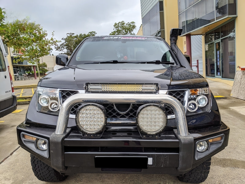 Black LED Angel-Eyes Head Light Fit For Nissan Navara D40 Pathfinder R51 2004-2011