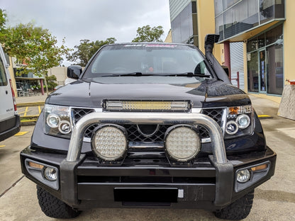 Black LED Angel-Eyes Head Light Fit For Nissan Navara D40 Pathfinder R51 2004-2011