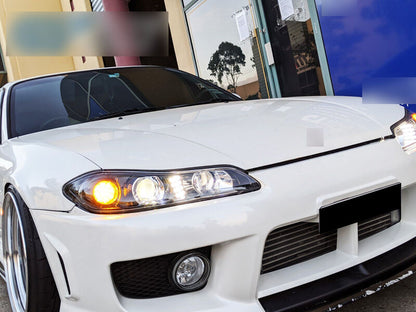 COPLUS Dual LED Projector Head Lights With LED Indicators Fit For Nissan 200SX S15 Silvia 1999-2002