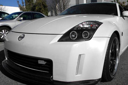 Black LED DRL Angel Eyes Projector Head Lights Fit For Nissan 350Z Z33 Fairlady 2003-2005