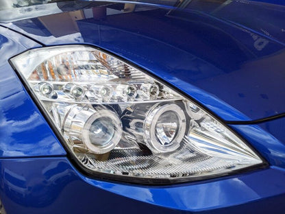 Clear LED DRL Angel Eyes Projector Headlights Fit For Nissan 350Z Fairlady Z33 2003-2005