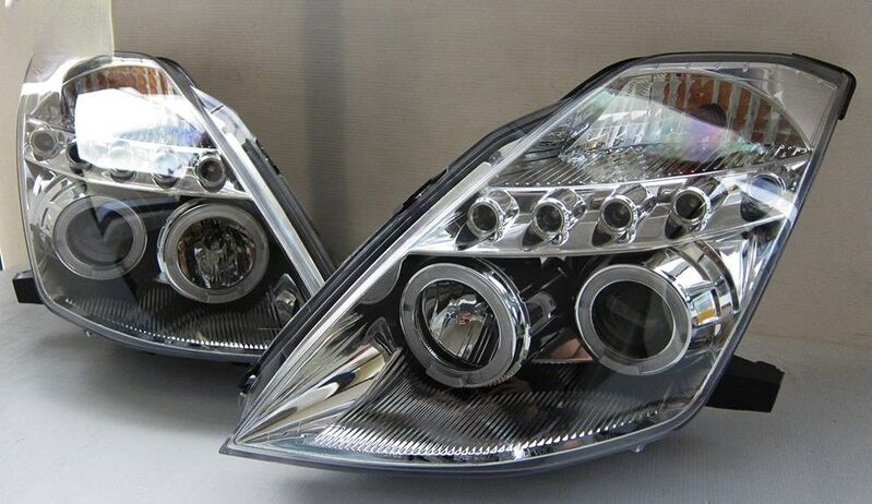 Clear LED DRL Angel Eyes Projector Headlights Fit For Nissan 350Z Fairlady Z33 2003-2005
