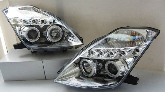 Clear LED DRL Angel Eyes Projector Headlights Fit For Nissan 350Z Fairlady Z33 2003-2005