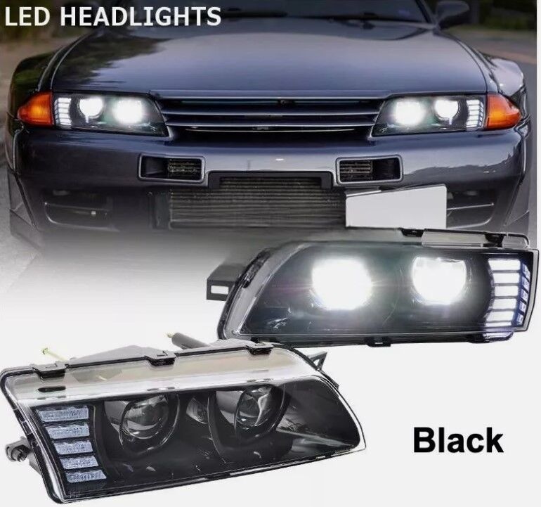 COPLUS 78 Works Dual LED Projector Headlights Fit For Nissan Skyline R32 GTR GTST RB26 1989-1994