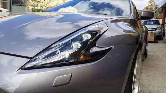 COPLUS Triple LED Projector Headlights with Sequential Indicators Fit For Nissan 370Z Z34 2008-2021