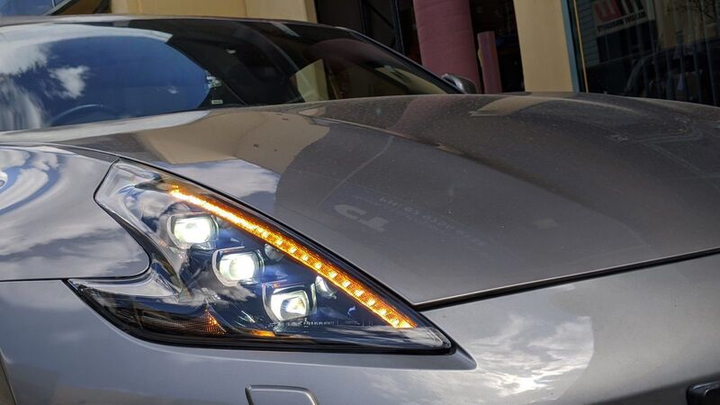 COPLUS Triple LED Projector Headlights with Sequential Indicators Fit For Nissan 370Z Z34 2008-2021