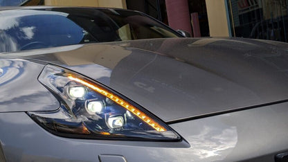 COPLUS Triple LED Projector Headlights with Sequential Indicators Fit For Nissan 370Z Z34 2008-2021
