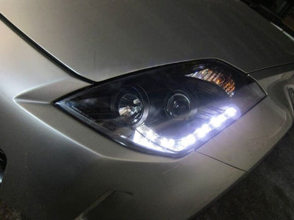DRL LED Black Projector Headlights Fit For Nissan 350Z Z33 Fairlady Halogen Type 2003-2005