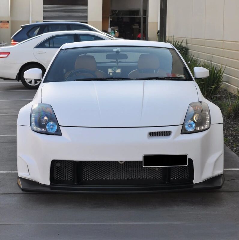 DRL LED Black Projector Headlights Fit For Nissan 350Z Z33 Fairlady Halogen Type 2003-2005
