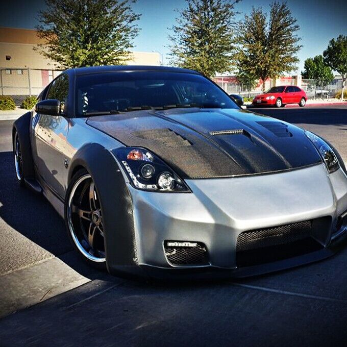 DRL LED Black Projector Headlights Fit For Nissan 350Z Z33 Fairlady Halogen Type 2003-2005