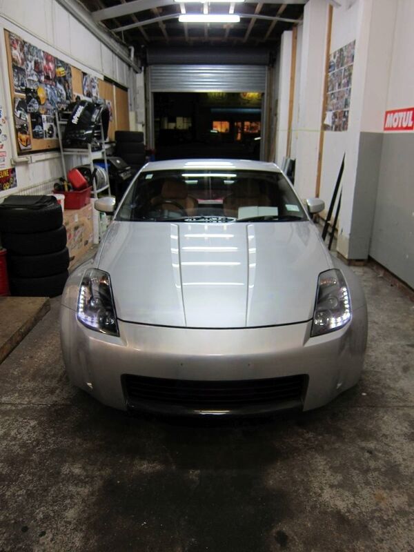DRL LED Black Projector Headlights Fit For Nissan 350Z Z33 Fairlady Halogen Type 2003-2005