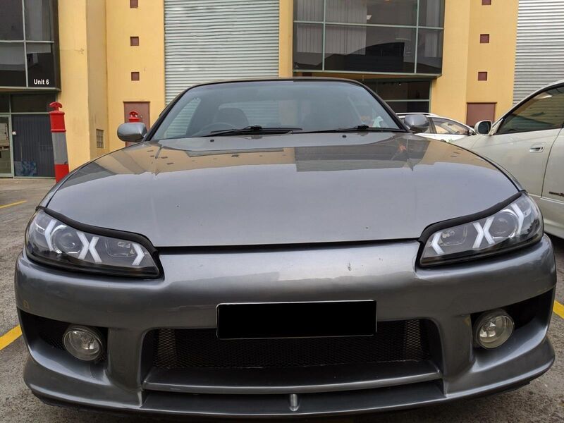 Black LED 3D DRL Projector Headlights & LED Indicators Fit For Nissan S15 200sx Silvia 1999-2002