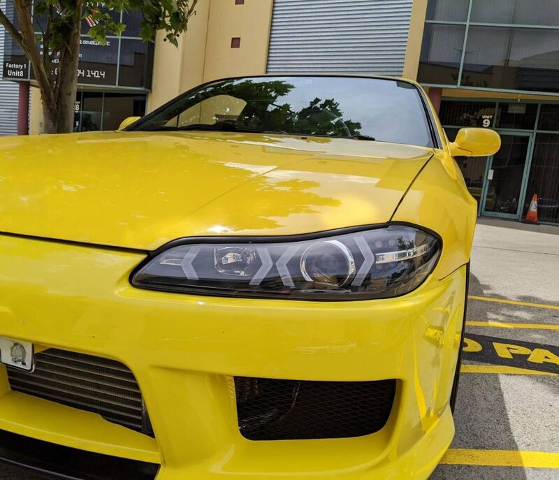 Black LED 3D DRL Projector Headlights & LED Indicators Fit For Nissan S15 200sx Silvia 1999-2002