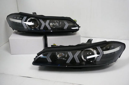 Black LED 3D DRL Projector Headlights & LED Indicators Fit For Nissan S15 200sx Silvia 1999-2002