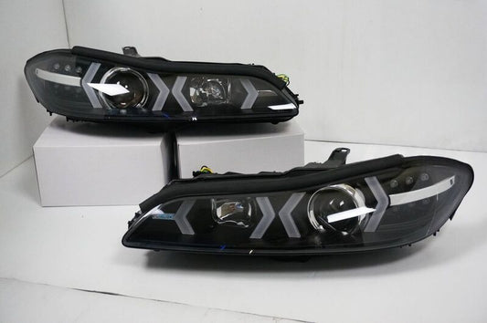 Black LED 3D DRL Projector Headlights & LED Indicators Fit For Nissan S15 200sx Silvia 1999-2002