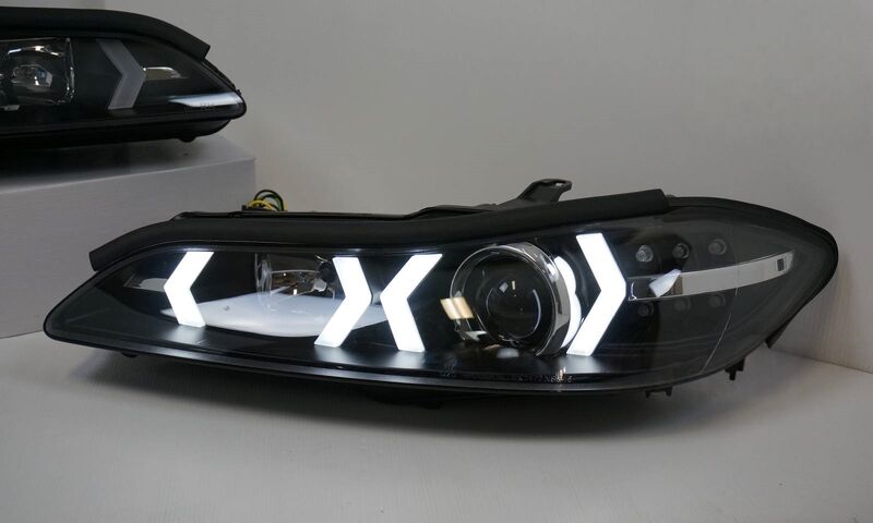 Black LED 3D DRL Projector Headlights & LED Indicators Fit For Nissan S15 200sx Silvia 1999-2002