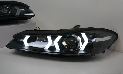 Black LED 3D DRL Projector Headlights & LED Indicators Fit For Nissan S15 200sx Silvia 1999-2002