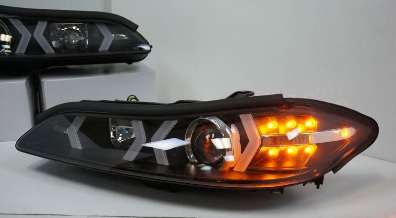 Black LED 3D DRL Projector Headlights & LED Indicators Fit For Nissan S15 200sx Silvia 1999-2002