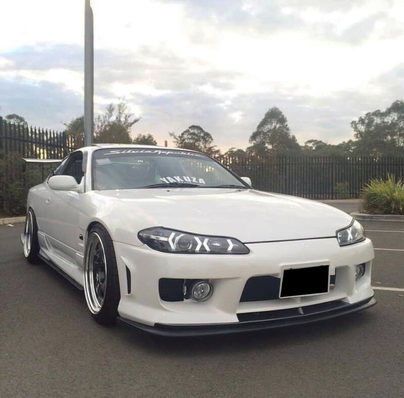 Black LED 3D DRL Projector Headlights & LED Indicators Fit For Nissan S15 200sx Silvia 1999-2002