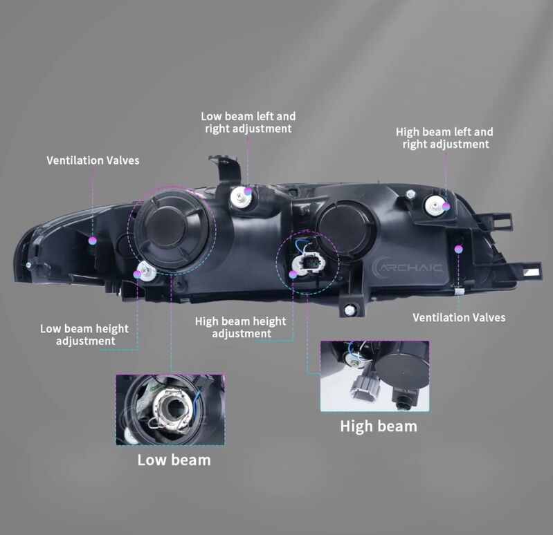 JDM Black OE Projector Headlights Fit For Nissan Skyline R33 GTR GTS25 GTS Series 1&3