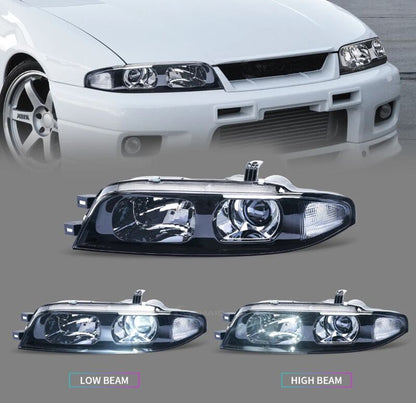JDM Black OE Projector Headlights Fit For Nissan Skyline R33 GTR GTS25 GTS Series 1&3