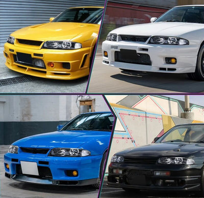 JDM Black OE Projector Headlights Fit For Nissan Skyline R33 GTR GTS25 GTS Series 1&3