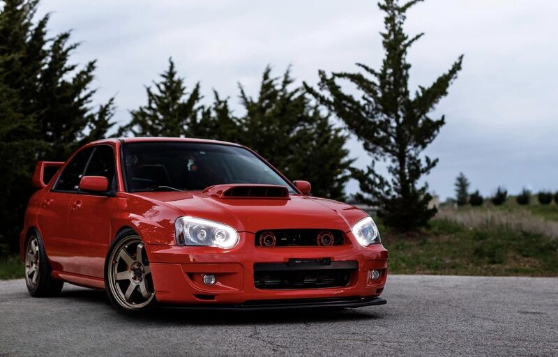 Black 3D LED Angle Eyes Projector Headlights Fit For Subaru Impreza WRX STI GD 2003-2005