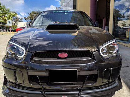 Black 3D LED Angle Eyes Projector Headlights Fit For Subaru Impreza WRX STI GD 2003-2005