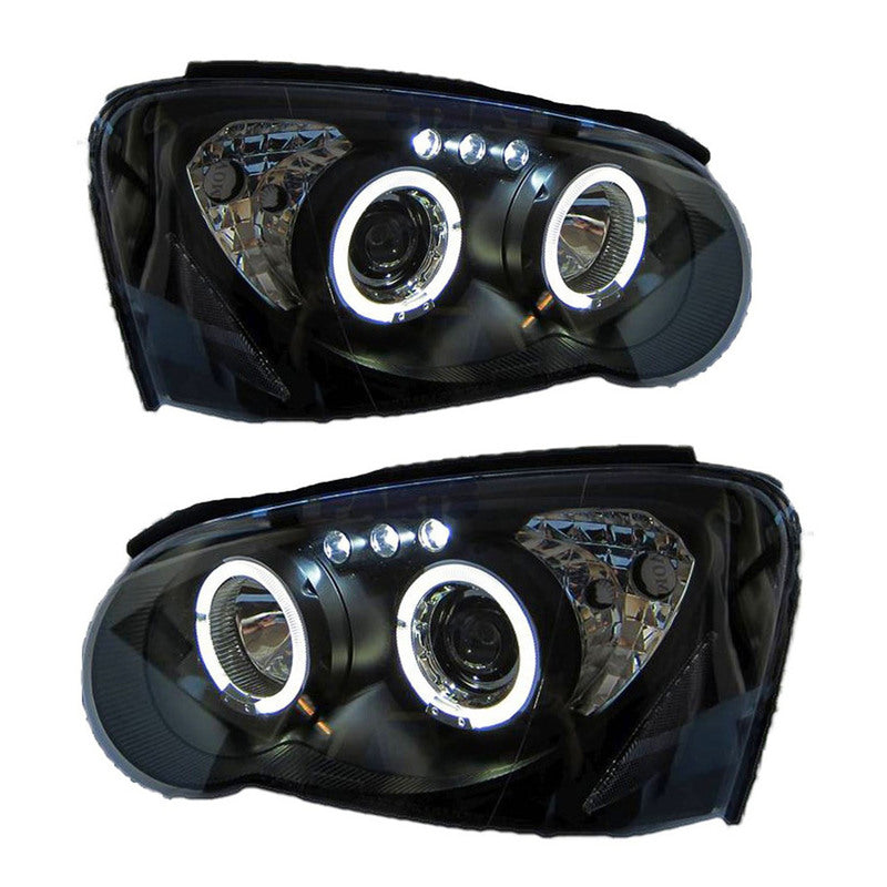 Black LED Angle Eyes Projector Headlights Fit For Subaru Impreza WRX RX STI GD 2003-2005