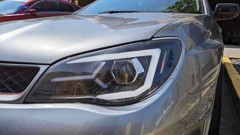 Black LED 3D DRL Sequential Projector Headlights Fit For Subaru Impreza WRX Hawkeye GD 2005-2007