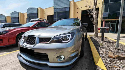 Black LED 3D DRL Sequential Projector Headlights Fit For Subaru Impreza WRX Hawkeye GD 2005-2007