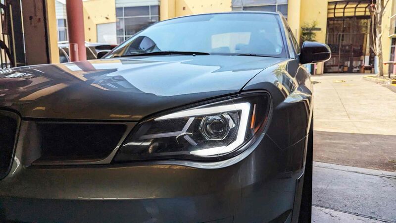 Black LED 3D DRL Sequential Projector Headlights Fit For Subaru Impreza WRX Hawkeye GD 2005-2007