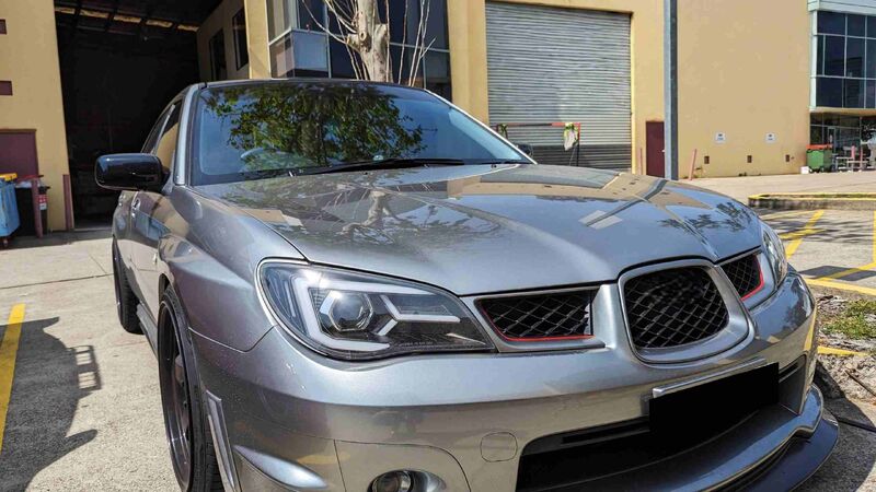 Black LED 3D DRL Sequential Projector Headlights Fit For Subaru Impreza WRX Hawkeye GD 2005-2007
