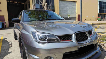 Black LED 3D DRL Sequential Projector Headlights Fit For Subaru Impreza WRX Hawkeye GD 2005-2007