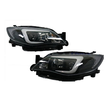 V2 LED 3D DRL Projector Sequential Headlights Fit For Subaru Impreza WRX G3 Halogen Type 2008-2013