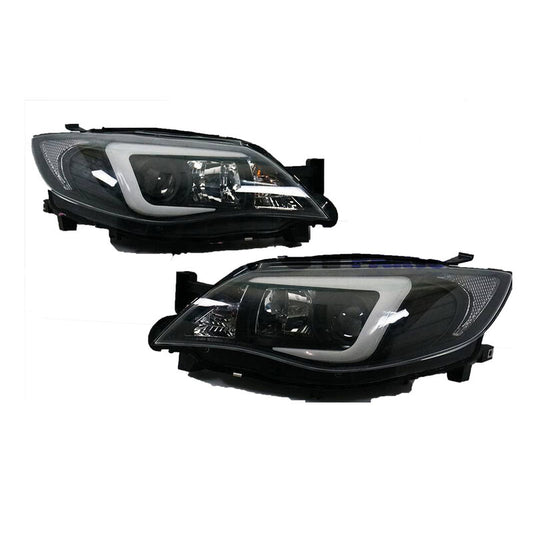 V2 LED 3D DRL Projector Sequential Headlights Fit For Subaru Impreza WRX G3 Halogen Type 2008-2013