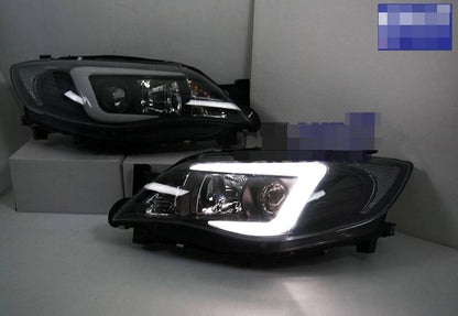 V2 LED 3D DRL Projector Sequential Headlights Fit For Subaru Impreza WRX G3 Halogen Type 2008-2013