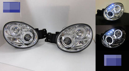 Clear LED Angel Eyes Projector Headlights Fit For Subaru Impreza WRX STI GD 2000-2002