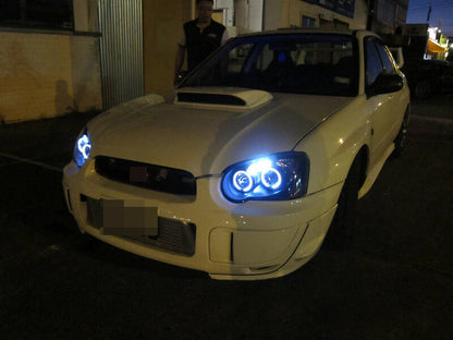 Clear LED Angle Eyes Projector Headlights Fit For Subaru Impreza WRX RX STI GD 2003-2005
