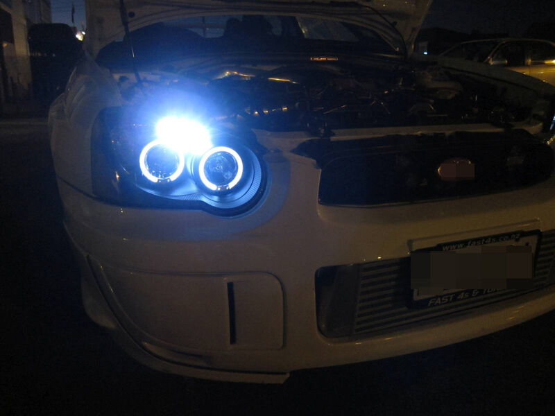 Clear LED Angle Eyes Projector Headlights Fit For Subaru Impreza WRX RX STI Blobeye GD 2003-2005