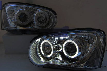 Clear LED Angle Eyes Projector Headlights Fit For Subaru Impreza WRX RX STI Blobeye GD 2003-2005
