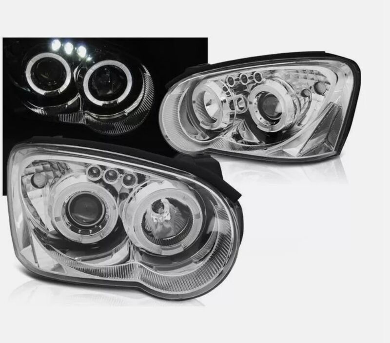 Clear LED Angle Eyes Projector Headlights Fit For Subaru Impreza WRX RX STI Blobeye GD 2003-2005
