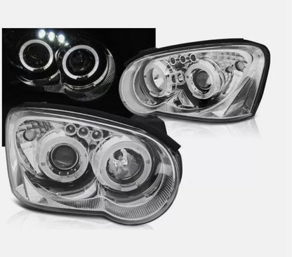 Clear LED Angle Eyes Projector Headlights Fit For Subaru Impreza WRX RX STI Blobeye GD 2003-2005