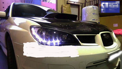 Black LED DRL Projector Headlights Fit For Subaru Impreza WRX STI RX GD 2005-2007